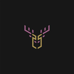 55 or SS or 2S or 25 Elk Vector