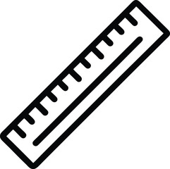 Construction Ruler Icon Outline Vector Illustration