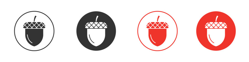 Acorn icon Logos. Flat Vector Icon Design Template
