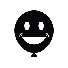 Fototapeta premium Black Silhouette Smiling Face Balloon Vector Icon smile