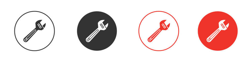 Adjustable wrench icon Logos. Flat Vector Icon Design Template
