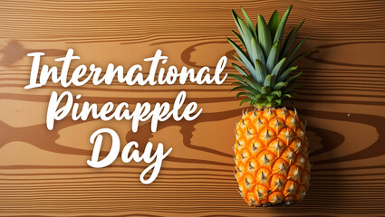 International Pineapple Day Creative Banner with Pineapple and Typography on Nice Background