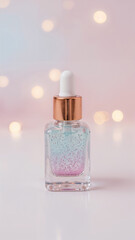 Naklejka premium Elegant Serum Bottle with Sparkling Background for Beauty Products