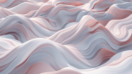 Abstract flowing layered waves in pastel colors creating a beautiful and artistic design.