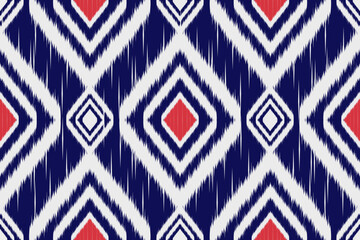 Colorful Abstract geometric Ikat pattern seamless.
