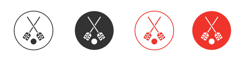 Broom-ball icon Logos. Flat Vector Icon Design Template