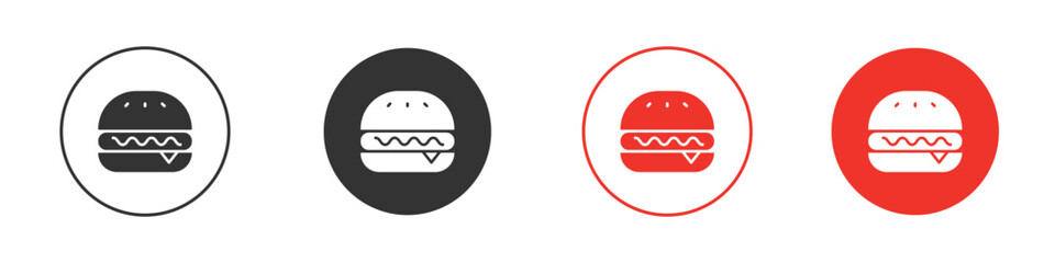 Burger icon Logos. Flat Vector Icon Design Template