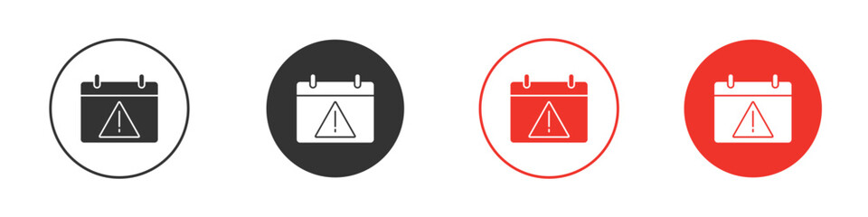 Calendar exclamation icon Logos. Flat Vector Icon Design Template