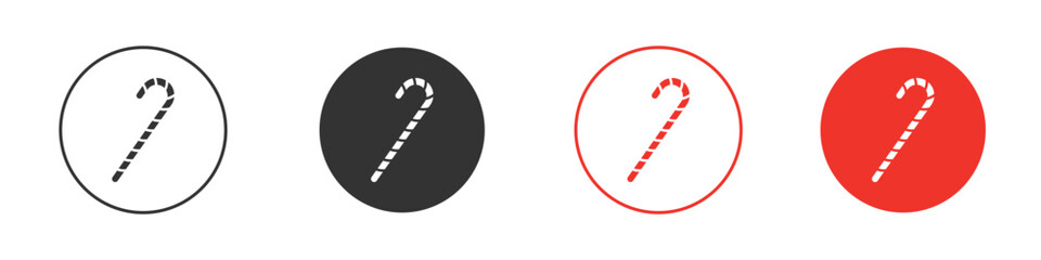 Candy Cane icon Logos. Flat Vector Icon Design Template