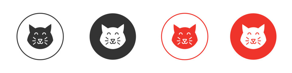 Cat icon Logos. Flat Vector Icon Design Template