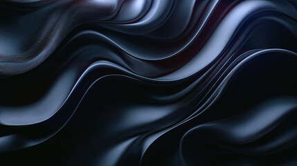 Illustration of hypnotic forms resembling a living stream in a dark blue and black palette that gives the image a futuristic atmosphere