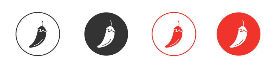 Chilli icon Logos. Flat Vector Icon Design Template