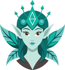Green Leaf Fairy Queen Vector
