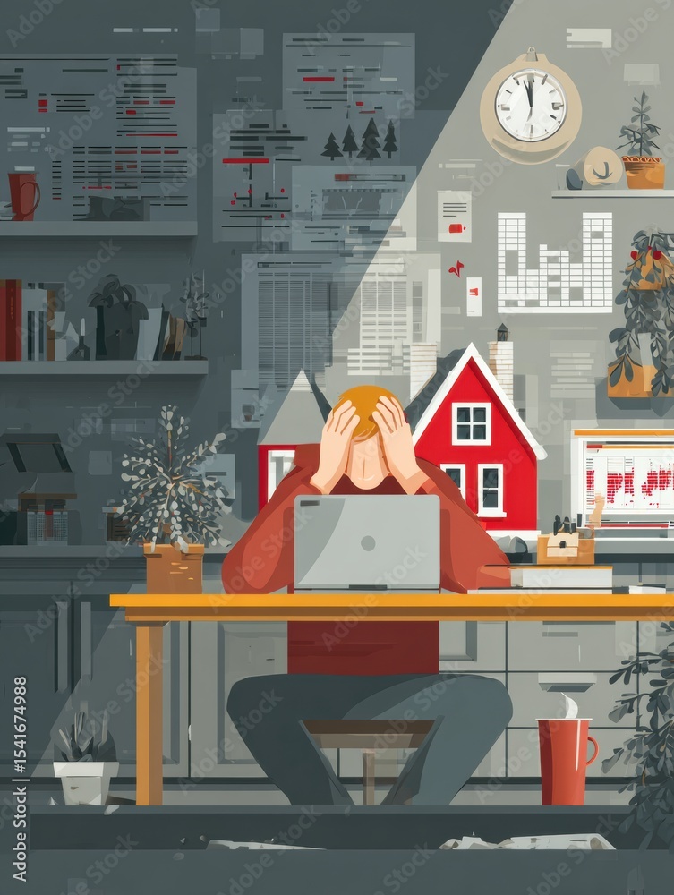Aufkleber common cybersecurity mistakes at home lead to frustration and confusion for remote workers in their 