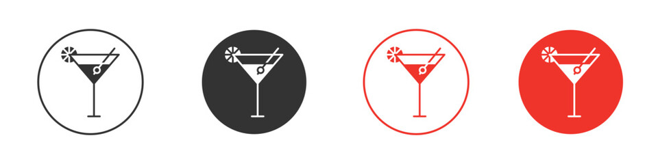 Citrus Martini glass icon Logos. Flat Vector Icon Design Template