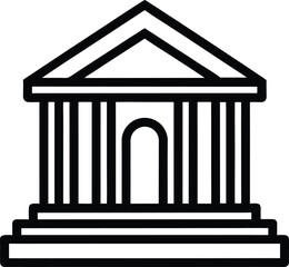 Museum Icon Outline Vector Illustration
