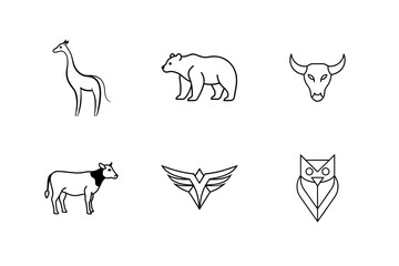 Minimalist and brand animals logo icon illustration.