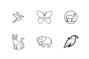 Minimalist animals logo icon illustration.