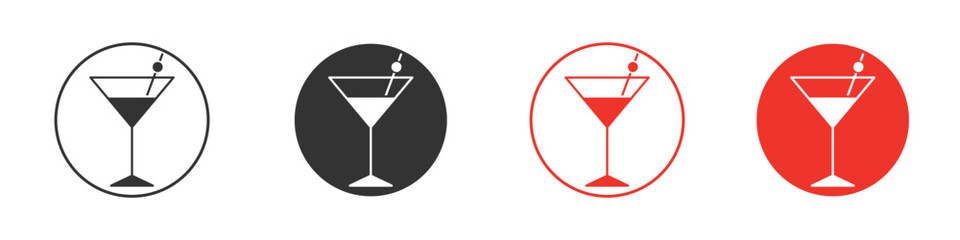Cocktail icon Logos. Flat Vector Icon Design Template
