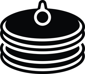 Pancake Icon Outline Vector Illustration