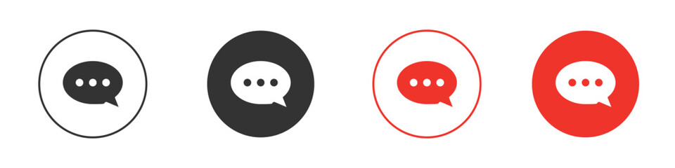 Comment icon Logos. Flat Vector Icon Design Template