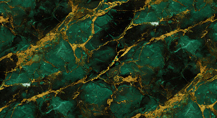 Fototapeta premium Elegant Emerald and Gold Marble Texture Background