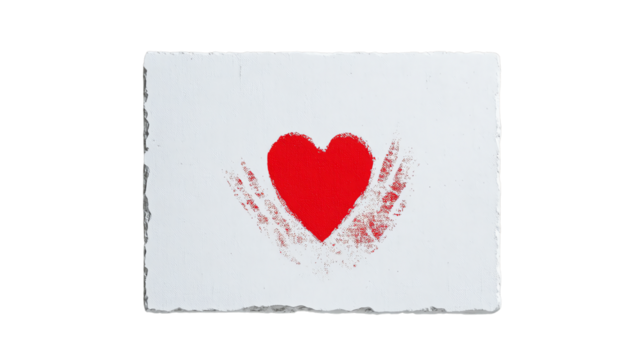 A red heart symbol created with hands on a white isolated background, representing love and affection. - Powered by Adobe