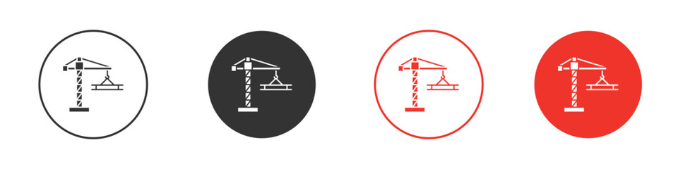 Construction crane icon Logos. Flat Vector Icon Design Template