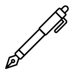 Fountain Pen with Clip and Nib – Writing Tool, Stationery, Creativity, Handwriting, Education, Journalism, Calligraphy