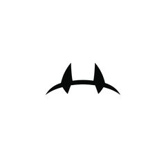 Black Silhouette Vampire Bite Icon Vector Graphic fangs