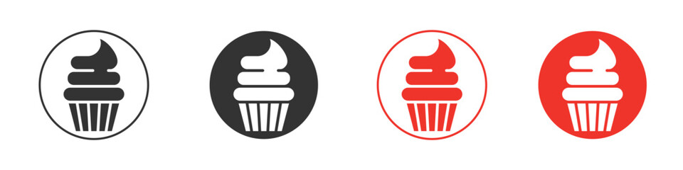 Cupcake icon Logos. Flat Vector Icon Design Template