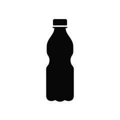 Black Silhouette Water Bottle Vector Icon