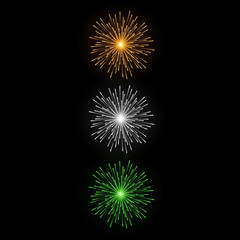 Fototapeta premium vertical stack of tricolor fireworks isolated on white background