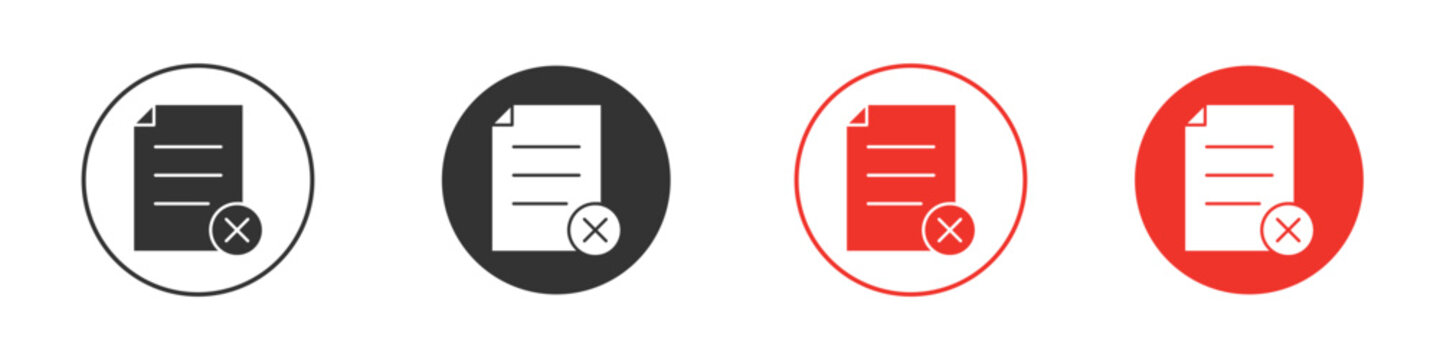 Delete Document icon Logos. Flat Vector Icon Design Template