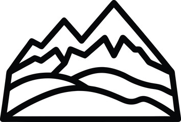 Snow Terrain Icon Outline Vector Illustration
