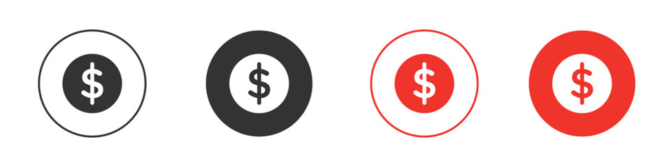 Dollar icon Logos. Flat Vector Icon Design Template