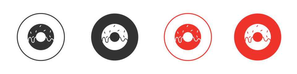 Donut icon Logos. Flat Vector Icon Design Template