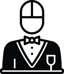 Waiter Service Icon Outline Vector Illustration