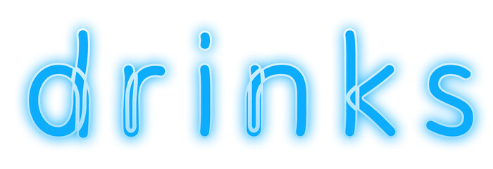 Neon effect of drinks text