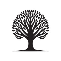 tree vector silhouette clip art logo design illustration. abstract tree sets. minimal tree collections.