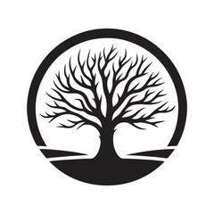 tree vector silhouette clip art logo design illustration. abstract tree sets. minimal tree collections.