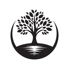 tree vector silhouette clip art logo design illustration. abstract tree sets. minimal tree collections.