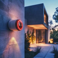 Smart Home Security System at Dusk