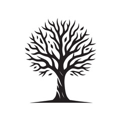 tree vector silhouette clip art logo design illustration. abstract tree sets. minimal tree collections.