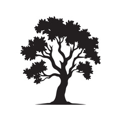 tree vector silhouette clip art logo design illustration. abstract tree sets. minimal tree collections.