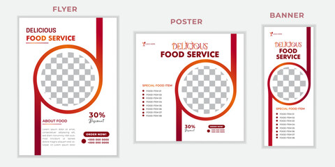 Fast food restaurant business marketing Flyer  social media post and banner.Restaurnt flyer design delicious fast food vector template.Food Promotion Flyer, Poster, and Banner Template for Restaurant 