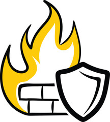 Cybersecurity-firewall-shield icon Adobe Illustrator Artwork