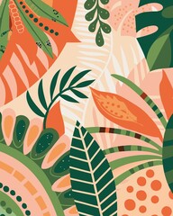 Patterned Jungle Illustration in Abstract Style