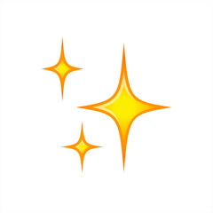 Shining stars emoji. Realistic star icon. Isolated. Vector 10 eps.
