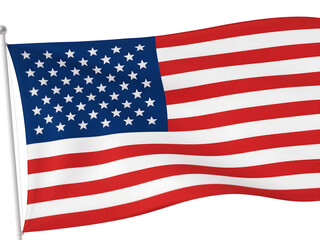 Fototapeta premium A Detailed Image of the American Flag Waving.